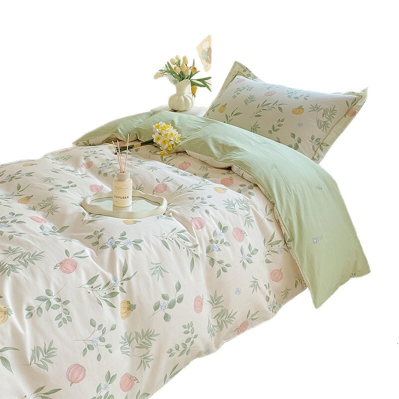 College three-piece pure cotton set, 2026 new model, high school student dormitory six-piece bedding set