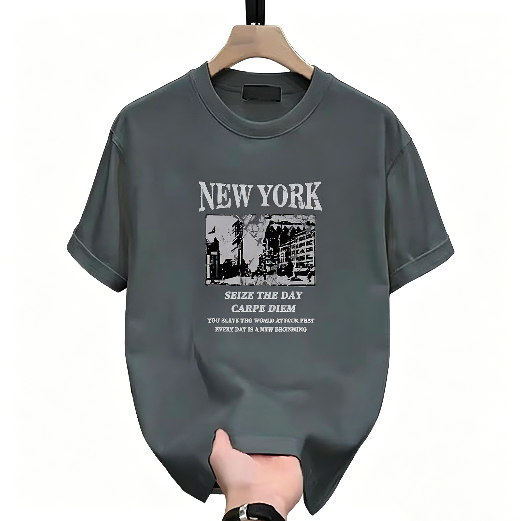 NYK Unisex Couples' Heavyweight Short sleeves t-Shirt Durable & Breathable Fabric Design