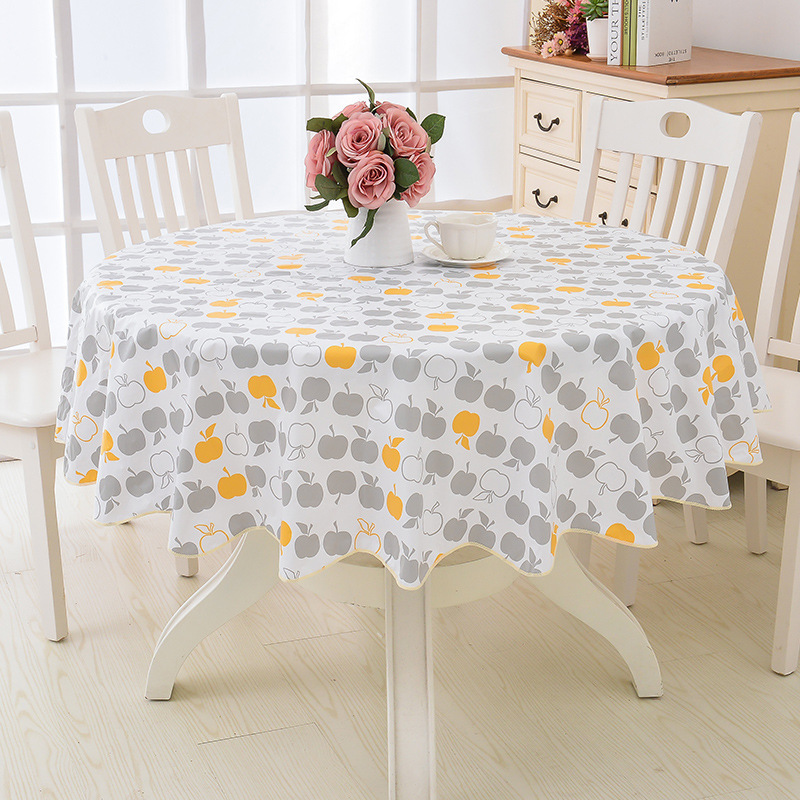 YL-38630 Custom PVC Large Round Tablecloth, Waterproof, Oil-proof, Wash-free, Heat-resistant, New Gift for Large Round Tables