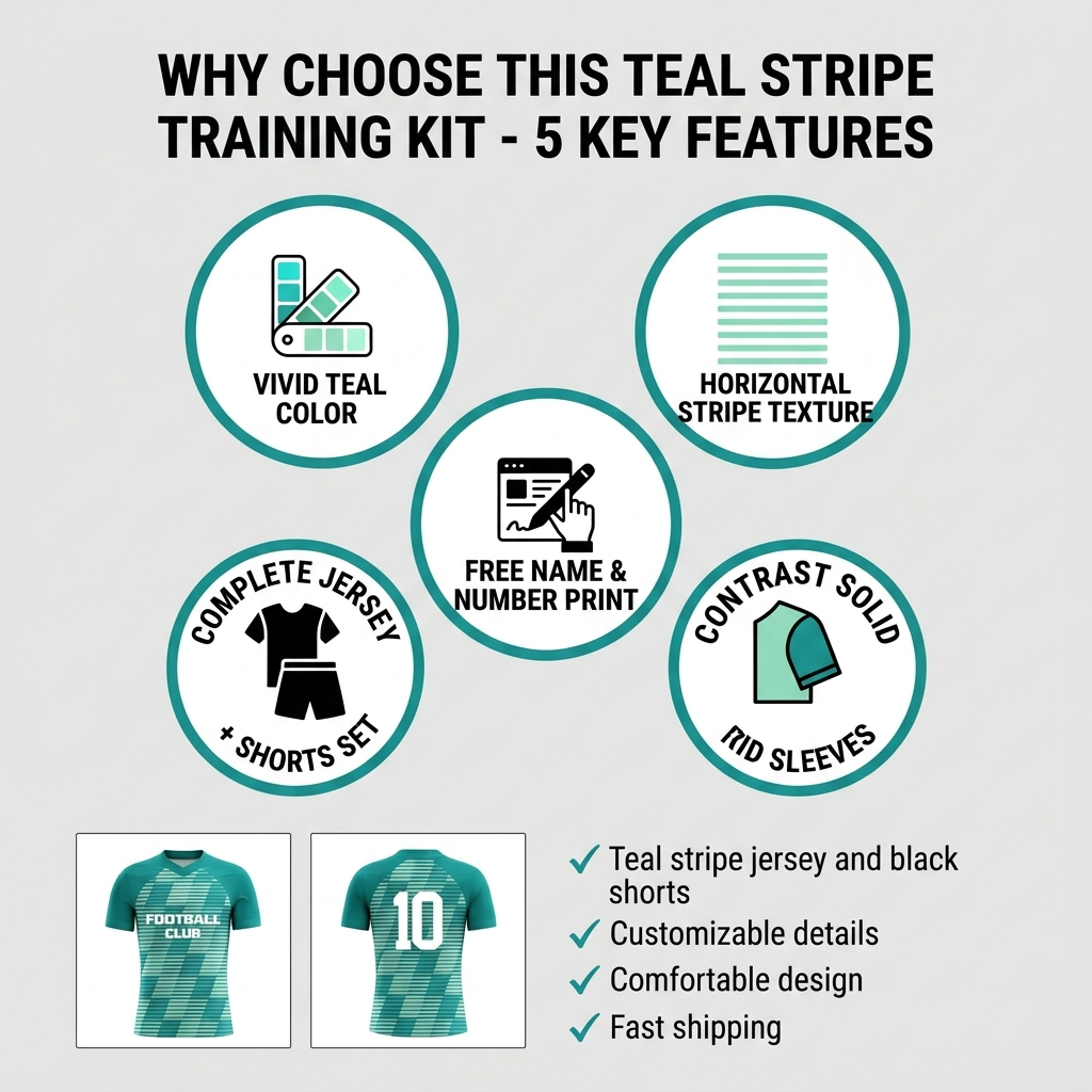 Custom Soccer Jersey Set Men Teal Gradient Checker Football Uniform with Shorts Personalized Name Number Breathable Quick Dry Kit - view 8