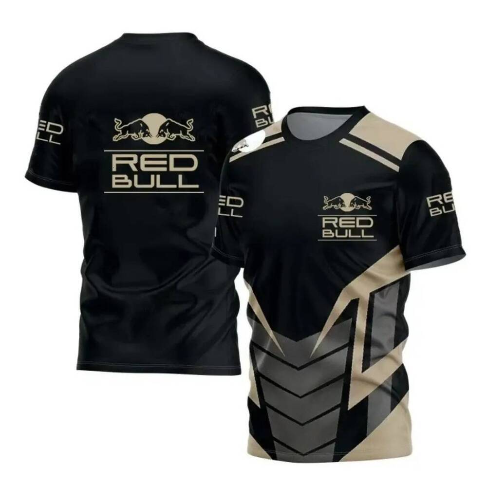 Motorcycle T-Shirt,, 3D Printing, Fashion, Short Sleeve, Super Large Size, Red Bull Racing, Cycling Shirt, Knitted Fabric, Skin-Friendly, Cool, Suitab