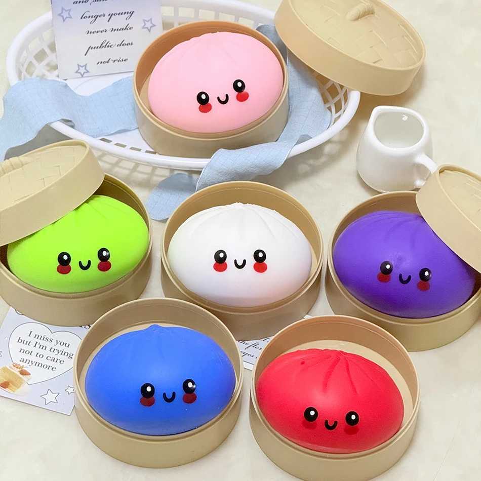 In Stock Simulation Flash Dumpling Squishy Stress Relief With Steamer Reusable Dough Ball Squeeze Rebound Sensory Toy Gift X260511 - view 5