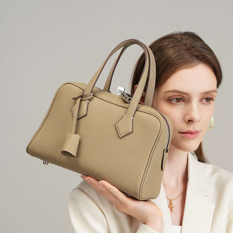 Genuine Leather Boston Pillow Bag High End Versatile Large Capacity Women Daily Commute Shoulder Crossbody Casual Fashion Handbag SENYY