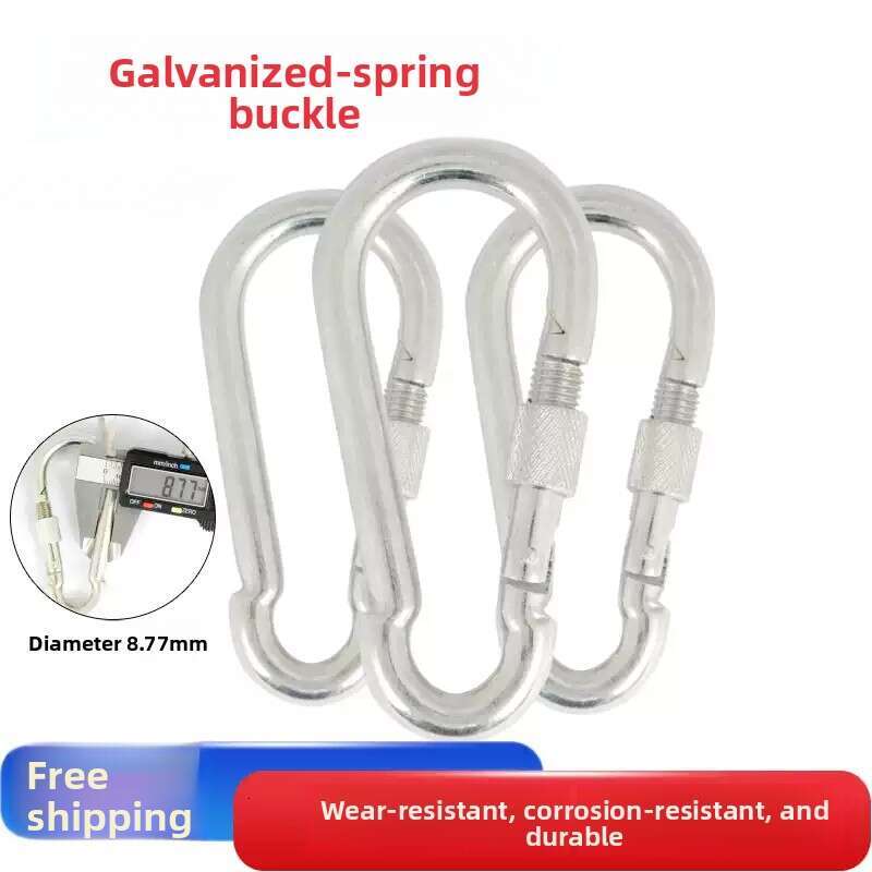 Heavy-Duty Locking Carabiner Clips - 304 Stainless Steel Screw-Gate Snap Hooks for Climbing, Camping, Hammock, Dog Leash & Industrial Rigging, Secure 