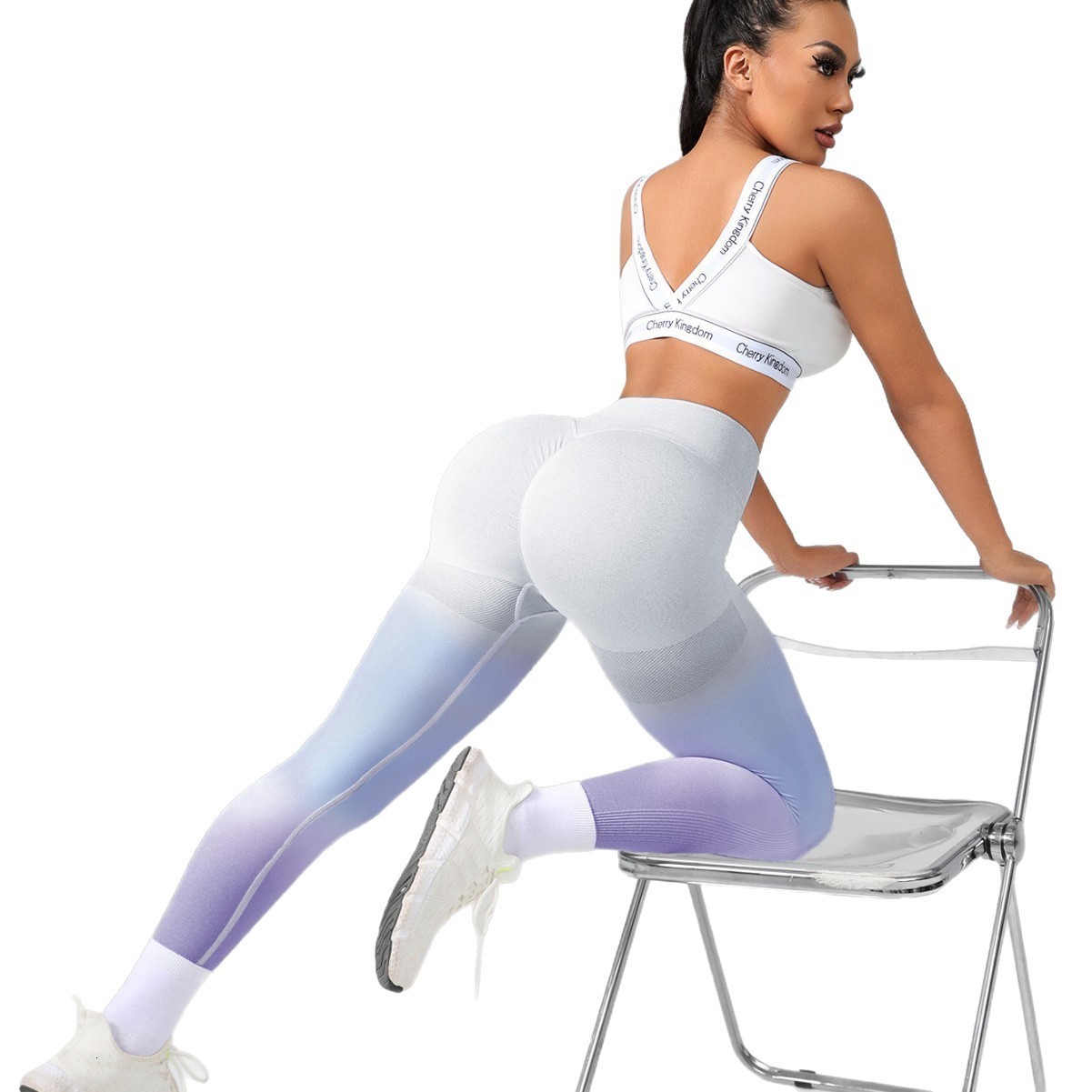 Womens V Waistband Butt Liftting Yoga Leggings Outdoor Running Training Leggings Fashion Slim Gym High Elastic Yoga Leggings 251205
