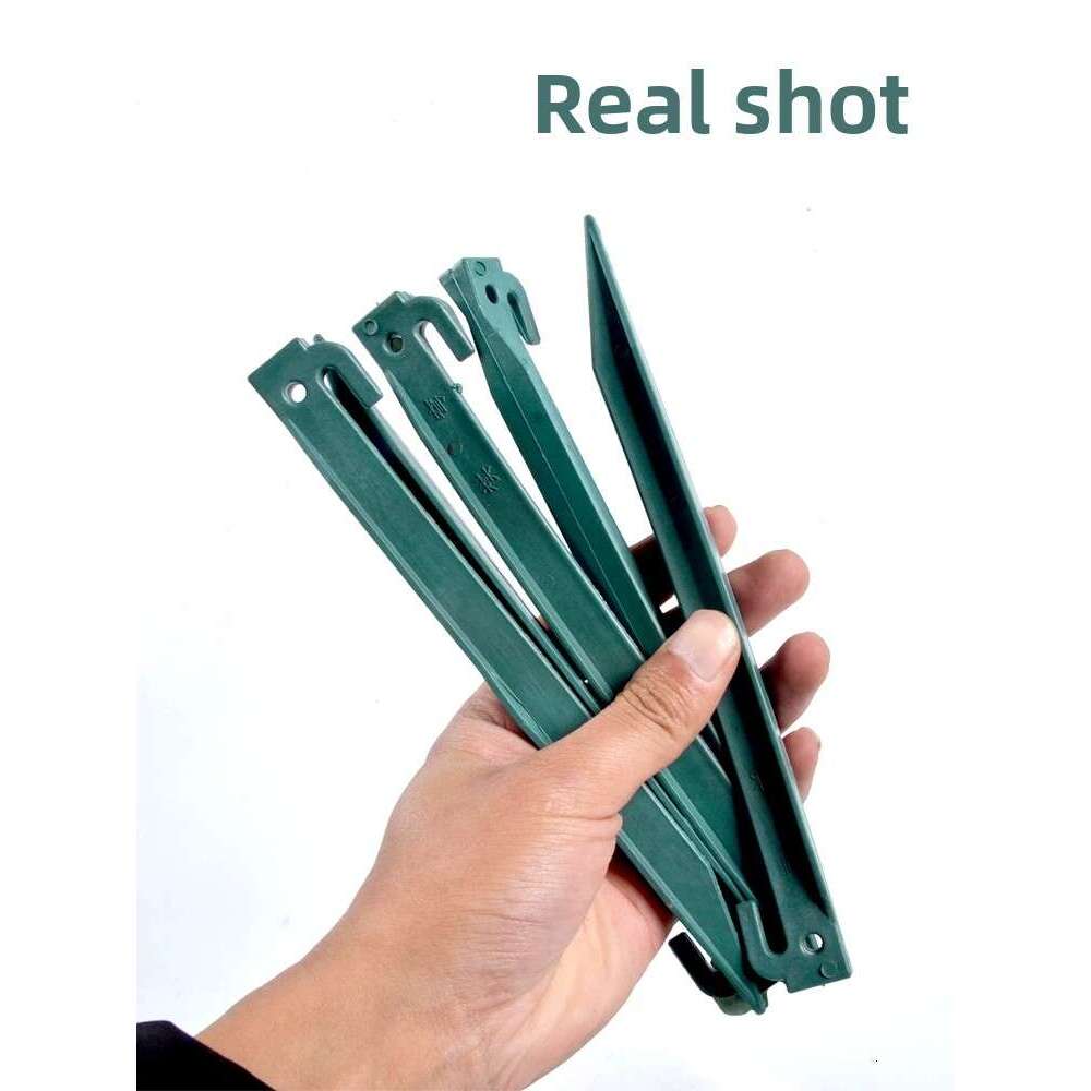 Heavy-Duty Plastic Ground Stakes for Fishing Cages - Reinforced T-Shape Anchoring Pegs for Shrimp/Eel Traps, Durable Outdoor Fixing Sticks with Hook D