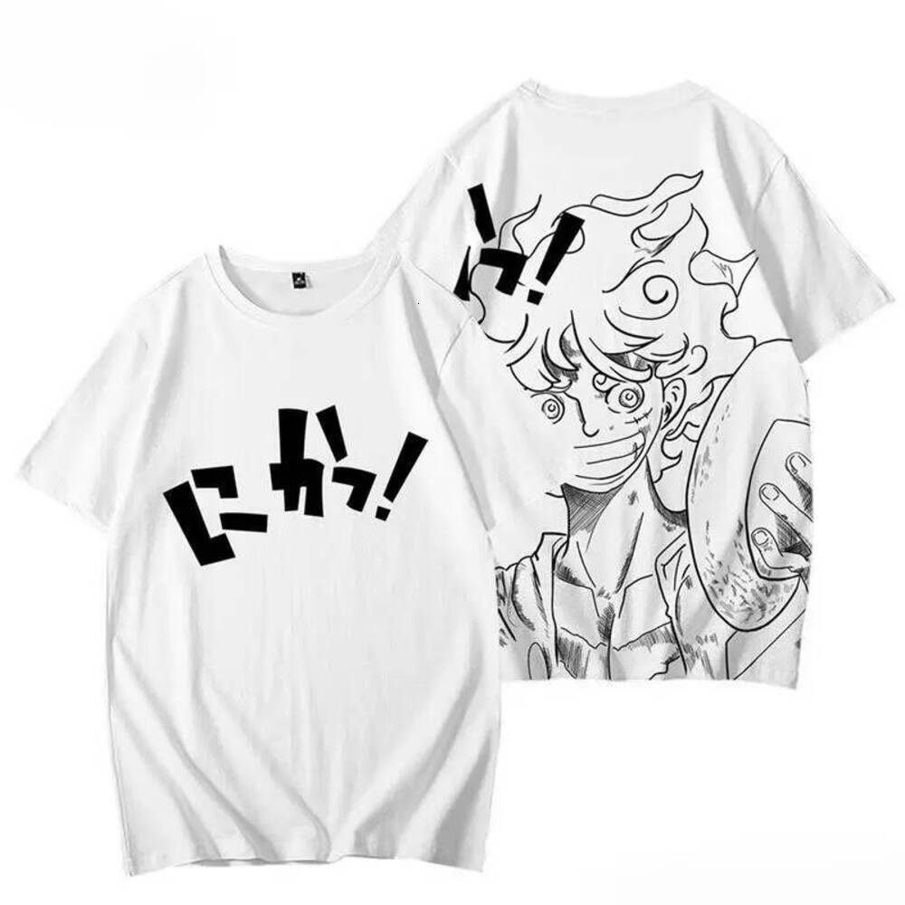 One Piece Short Sleeve Brand, Same as Ace Luffy's Clothing, Trendy Anime T-Shirt, Suitable for Male Students, New Style 2025, Breathable,