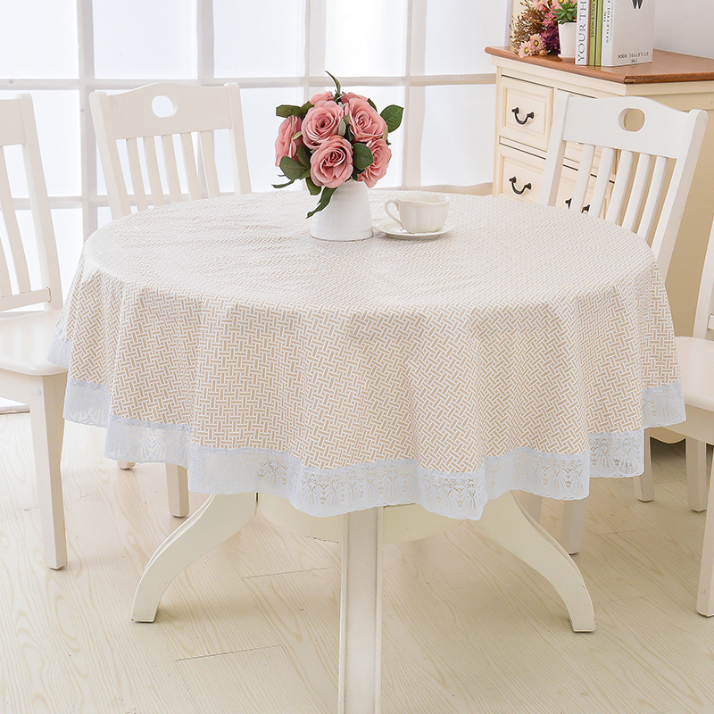 YL-38629 Custom PVC Large Round Tablecloth, Waterproof, Oil-proof, Wash-free, Heat-resistant, New Gift for Large Round Tables