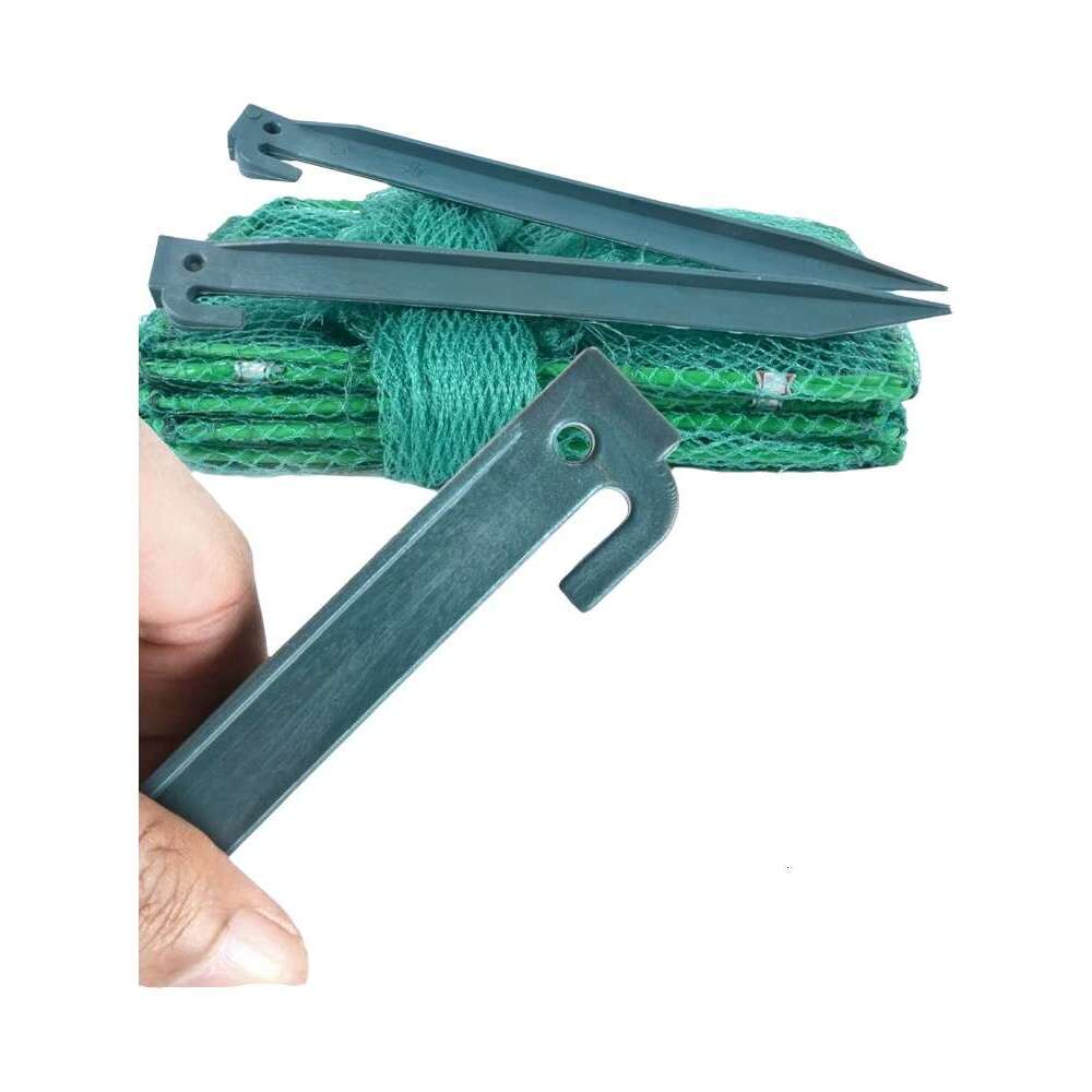 Heavy-Duty Plastic Ground Stakes for Fishing Cages - Reinforced T-Shape Anchoring Pegs for Shrimp/Eel Traps, Durable Outdoor Fixing Sticks with Hook D