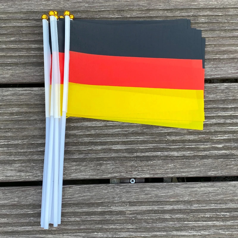 xvggdg 100pcs 14 21cm Germany hand flag Promotion Wholesale Small Germany Hand Waving National Flag 260506