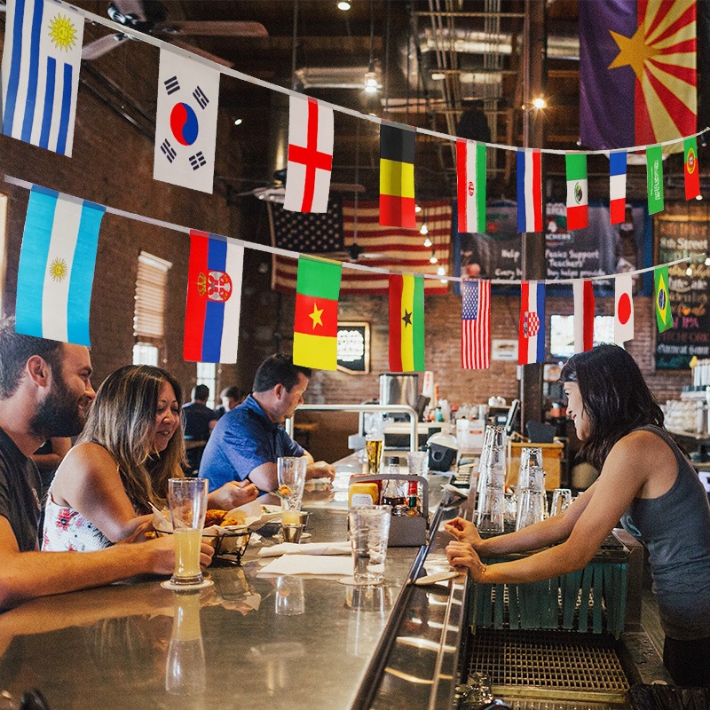 World Cup String Bunting Flags, 32/42/48 Nations International Pennants for Sports Events, Parties & Decor