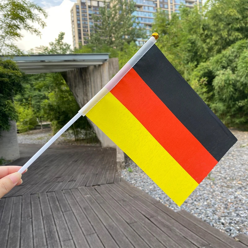 xvggdg 100pcs 14 21cm Germany hand flag Promotion Wholesale Small Germany Hand Waving National Flag 260506 - view 6