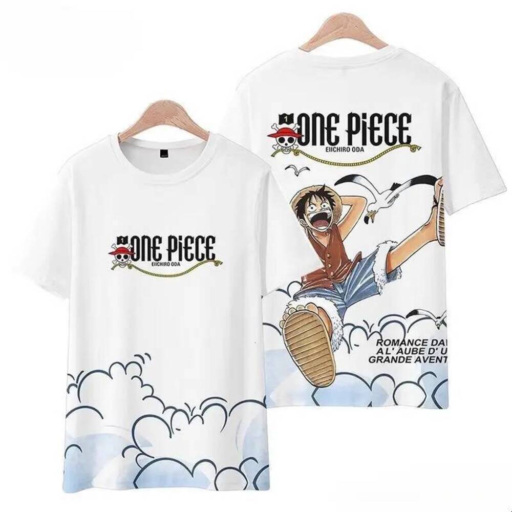 One Piece Short Sleeve Brand, Same as Ace Luffy's Clothing, Trendy Anime T-Shirt, Suitable for Male Students, New Style 2025, Breathable,
