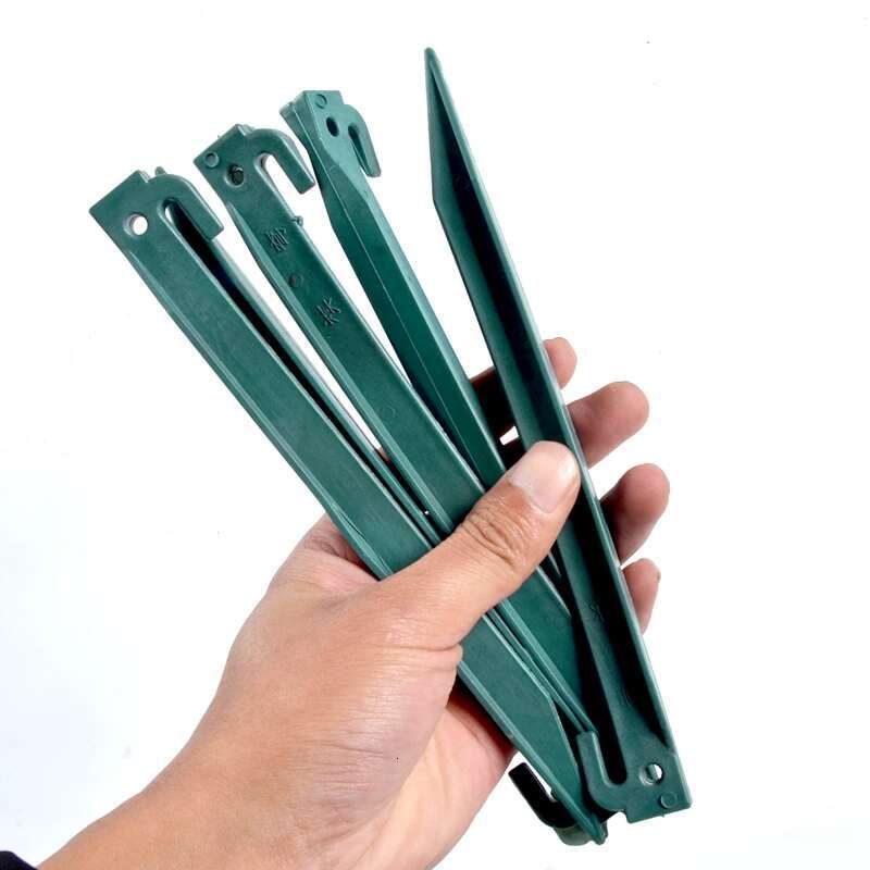 Heavy-Duty Plastic Ground Stakes for Fishing Cages - Reinforced T-Shape Anchoring Pegs for Shrimp/Eel Traps, Durable Outdoor Fixing Sticks with Hook D