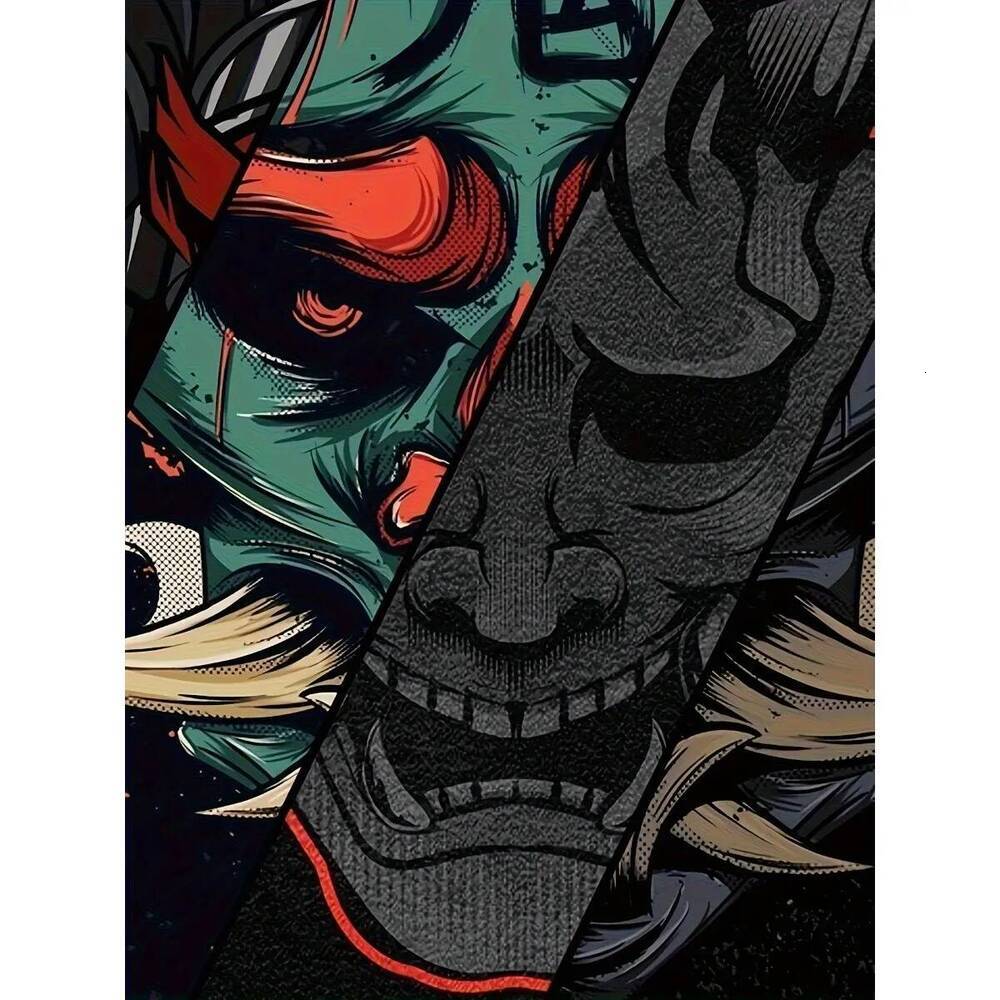 Large Size 3D Japanese Samurai Pattern T-Shirt, For Men, Hot Sale, Bright Print, Casual Crew Neck Short Sleeve Top, Lightweight Elastic Fabric,