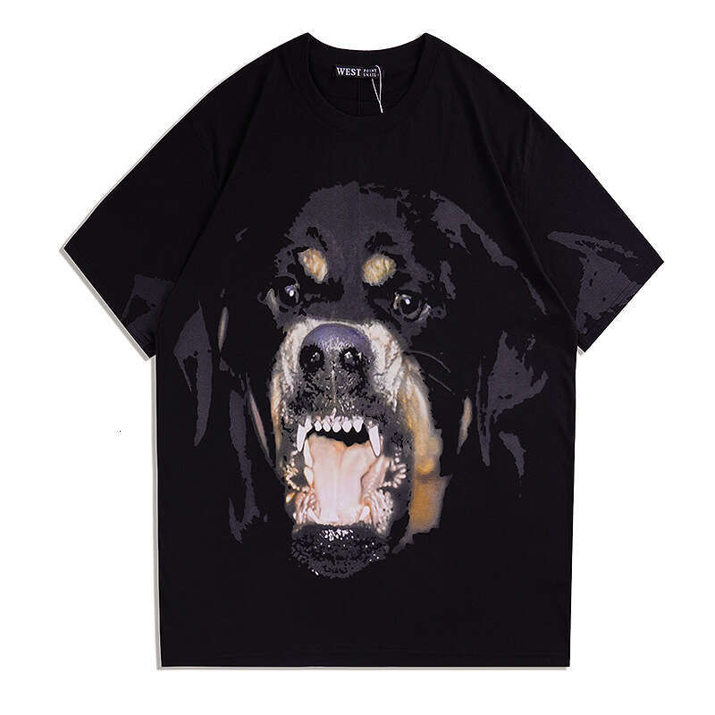 T-shirt for men, designer clothing, men's short-sleeved T-shirt, women's clothing, dog-head printed loose pure cotton youth couple outfit, c