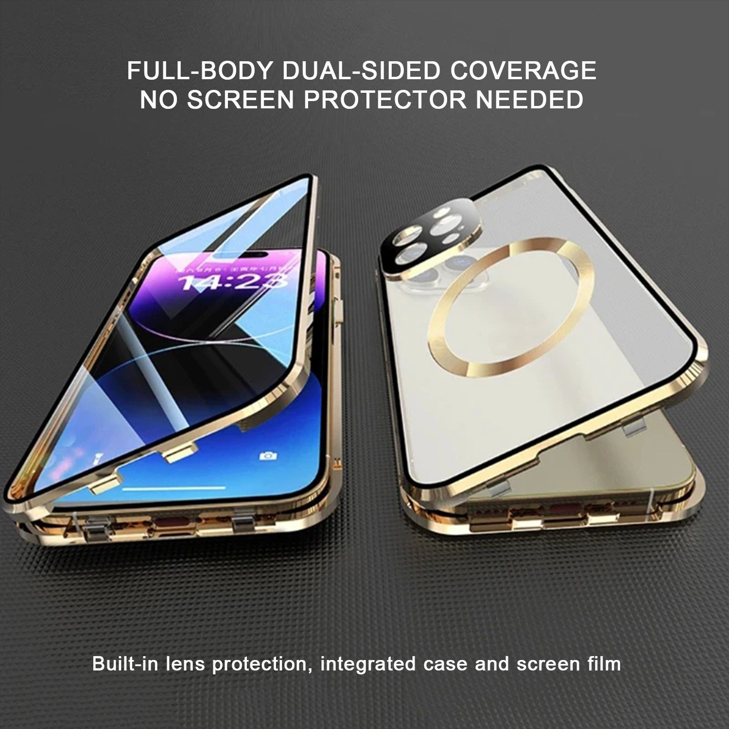 For Magsafe Case For iPhone 17 16 15 14 13 12 11Pro Max Metal Magnetic Wireless Charging Lens Protection Double Sided Buckle Cover
