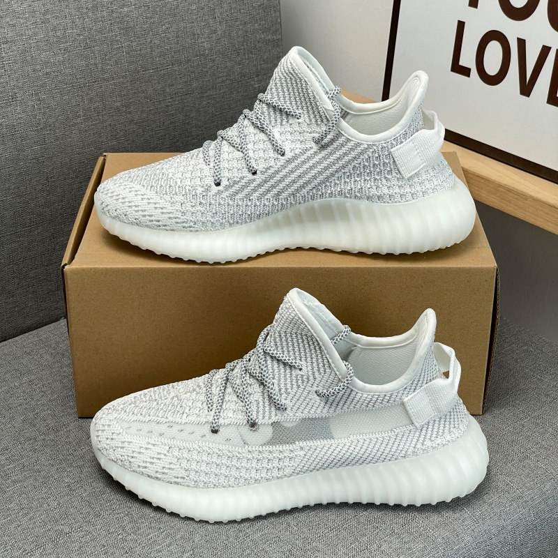 new White Knit Breathable Running Shoes Unisex Low Top Comfortable Athletic Sneakers
