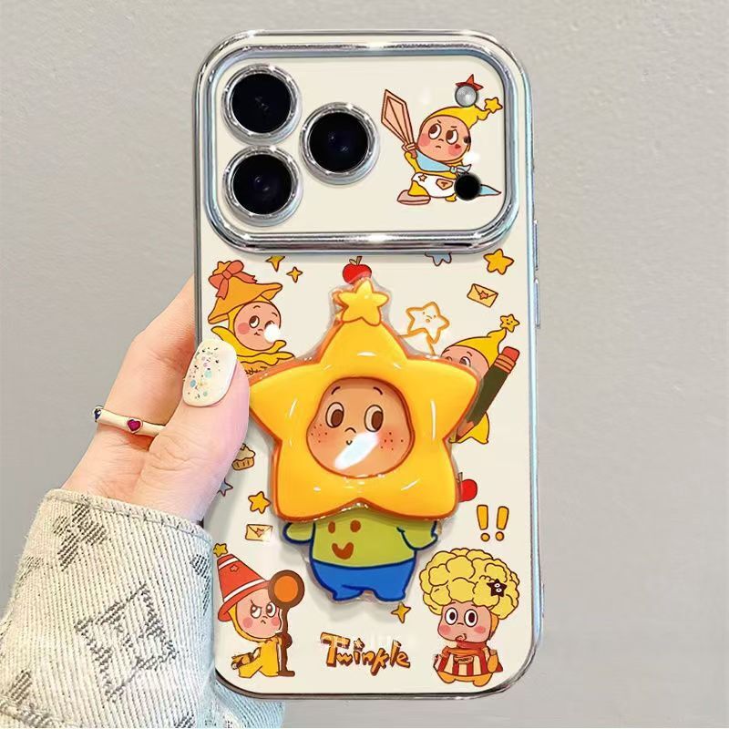 Star People Stand Compatible with Apple 17 Pro Max 16 Redmi Xiaomi 15 Phone Case Soft Full Coverage