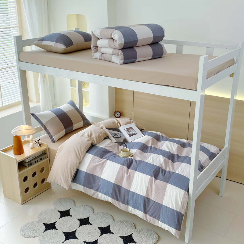 Back-to-school season pure cotton dormitory six-piece bedding school bedding, student three-piece set, bed sheet and duvet cover