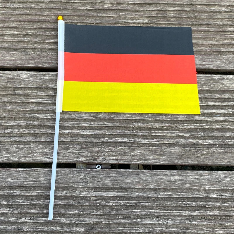 xvggdg 100pcs 14 21cm Germany hand flag Promotion Wholesale Small Germany Hand Waving National Flag 260506 - view 4