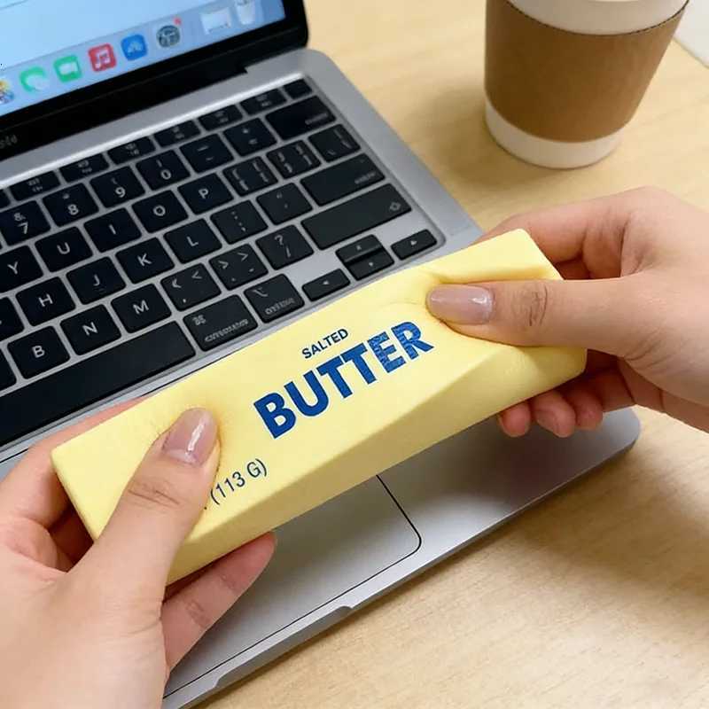 Butter Squishy Super Soft Food Squishy Toys Stress Relief Moist Squeeze Fidget Toy Butter Stick Chocolate Squish Toy Autism Gift H260512