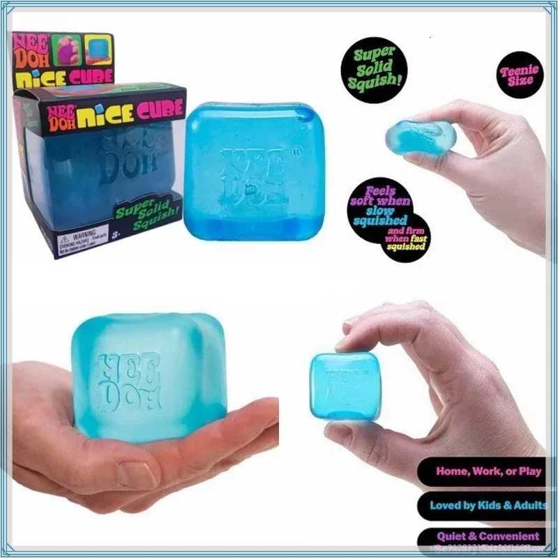 Needoh Nice Cube Sensory Stress Reliever Fidget Tool for Anxiety Focus Sensory Cube Squeeze Squishy Toy for Adults Kids Gift H260512