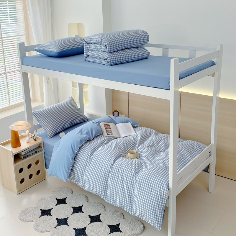Back-to-school season pure cotton dormitory six-piece bedding school bedding, student three-piece set, bed sheet and duvet cover