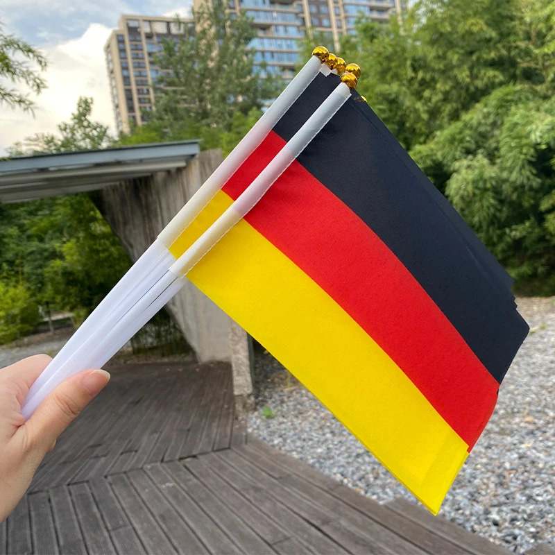 xvggdg 100pcs 14 21cm Germany hand flag Promotion Wholesale Small Germany Hand Waving National Flag 260506 - view 7