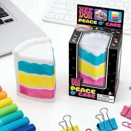NeeDoh PEACE O CAKE Squishy Toy NEE DOH Rainbow Cake Stress Fidget Sensory Toy H260512