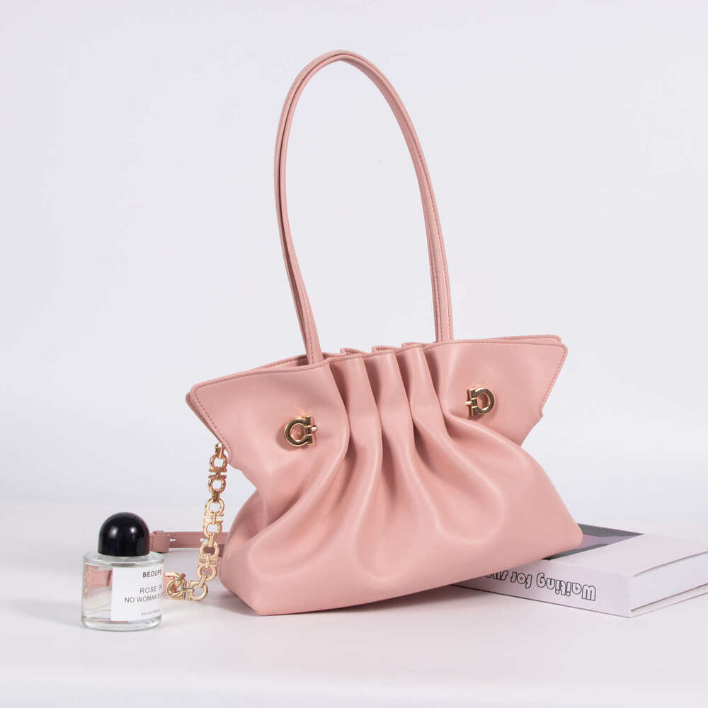 New Pleated Genuine Leather Women Handbag High End Feel Large Capacity Cross Border Fashion Daily Commute Shoulder Crossbody Bag SENYY
