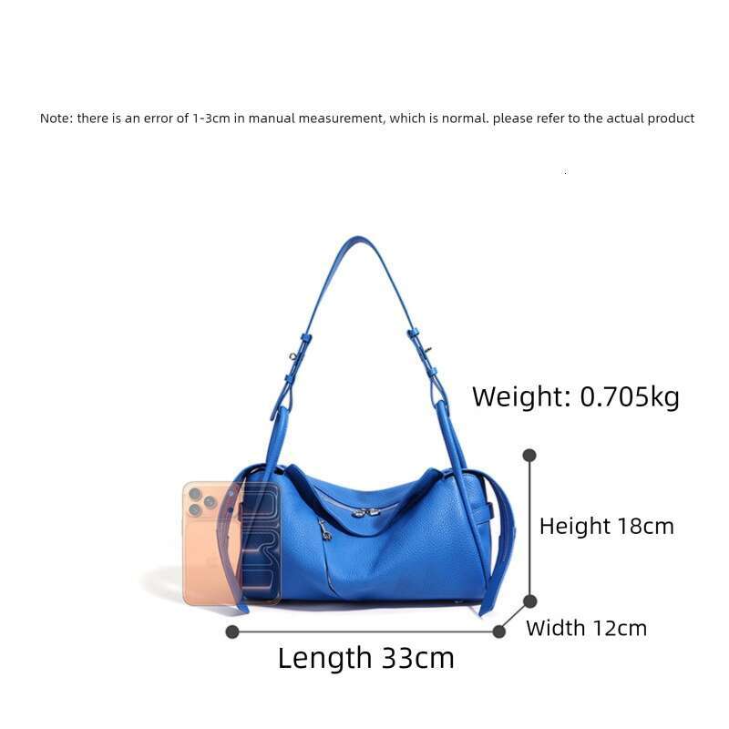 Top Grain Cowhide Boston Pillow Bag Korean Style Handbag Genuine Leather Spring Summer Large Capacity Commuter Shoulder SENYY