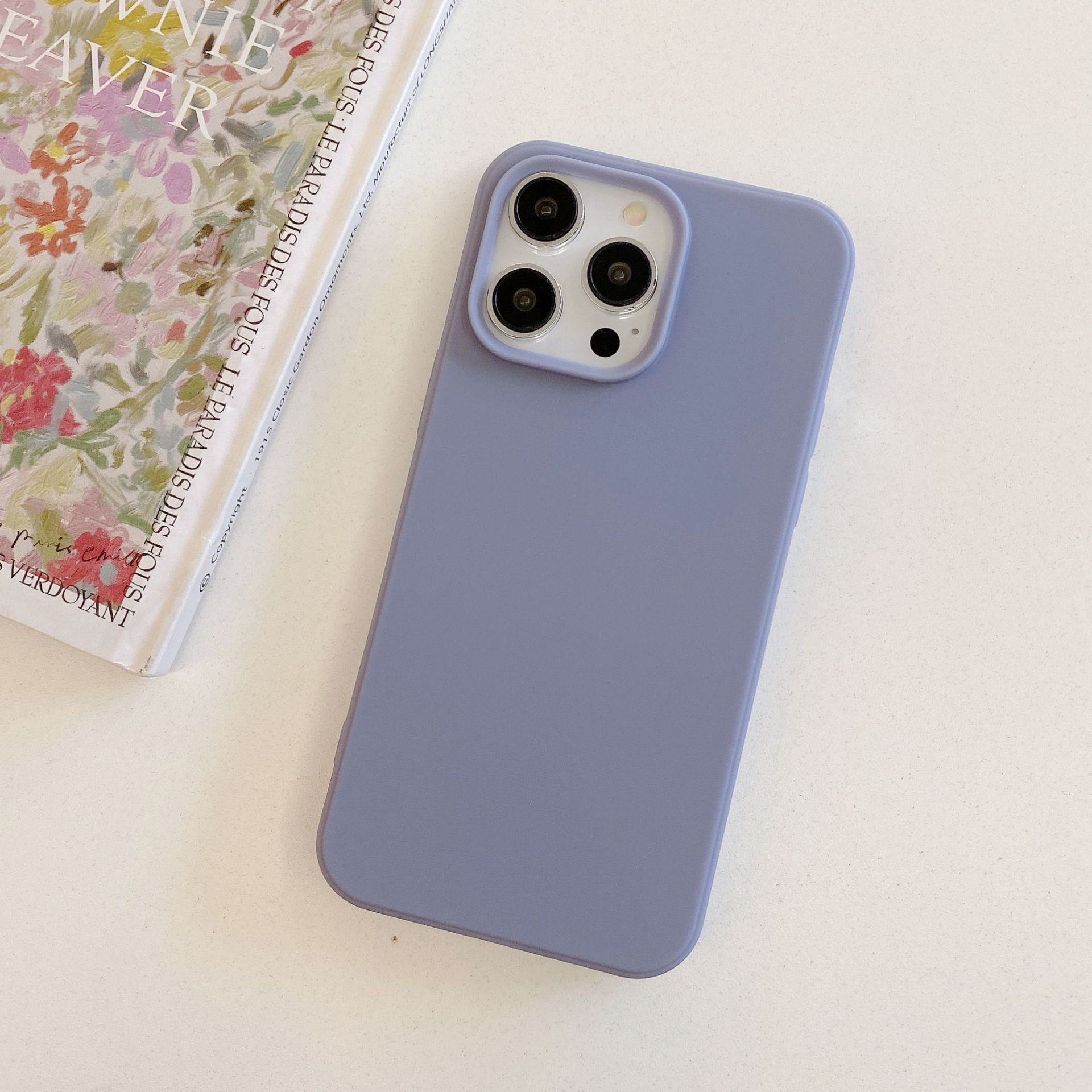 Candy Apple 17 Compatible Phone Case Silicone iPhone 16 Pro Max Simple Solid Color Protective Cover Cross-Border