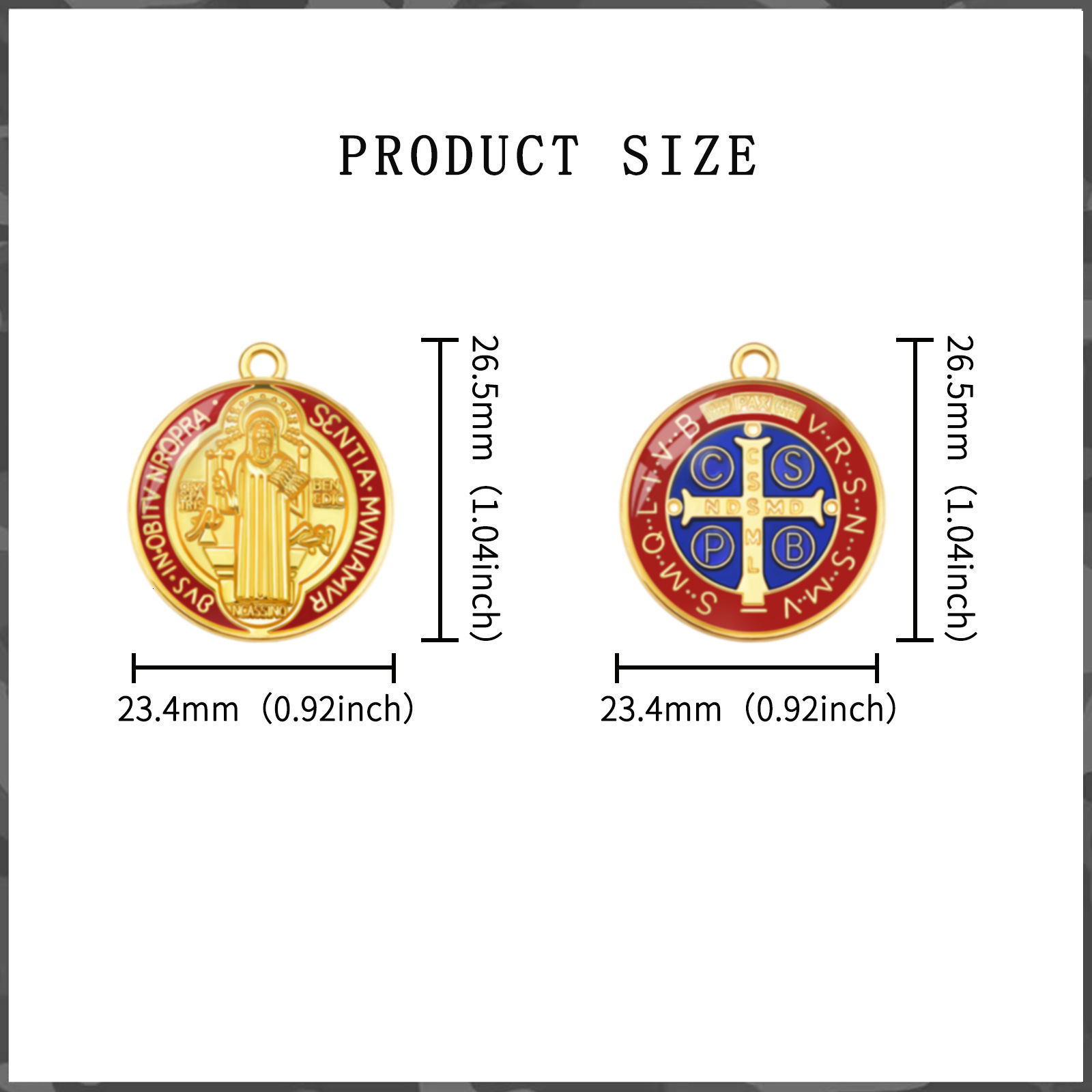 Alloy Enamel MultiColor Saint Benedict Medal Pendant Religious Easter DIY Jewelry Accessories 230320