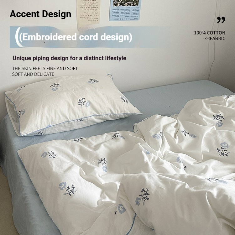ins-style milk-salt Korean floral 100% cotton four-piece bedding set, pure cotton, fresh simple, duvet cover and bed sheet, 2026 new model
