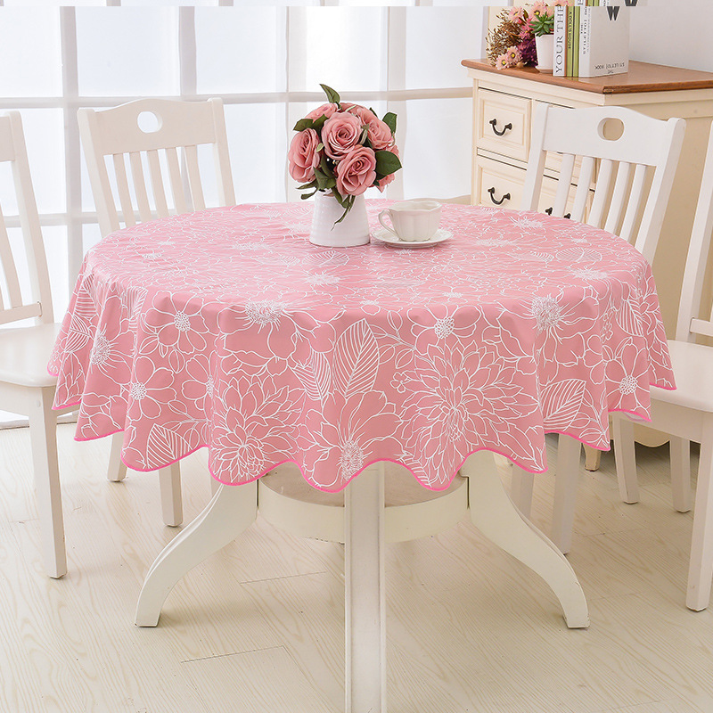 YL-38630 Custom PVC Large Round Tablecloth, Waterproof, Oil-proof, Wash-free, Heat-resistant, New Gift for Large Round Tables