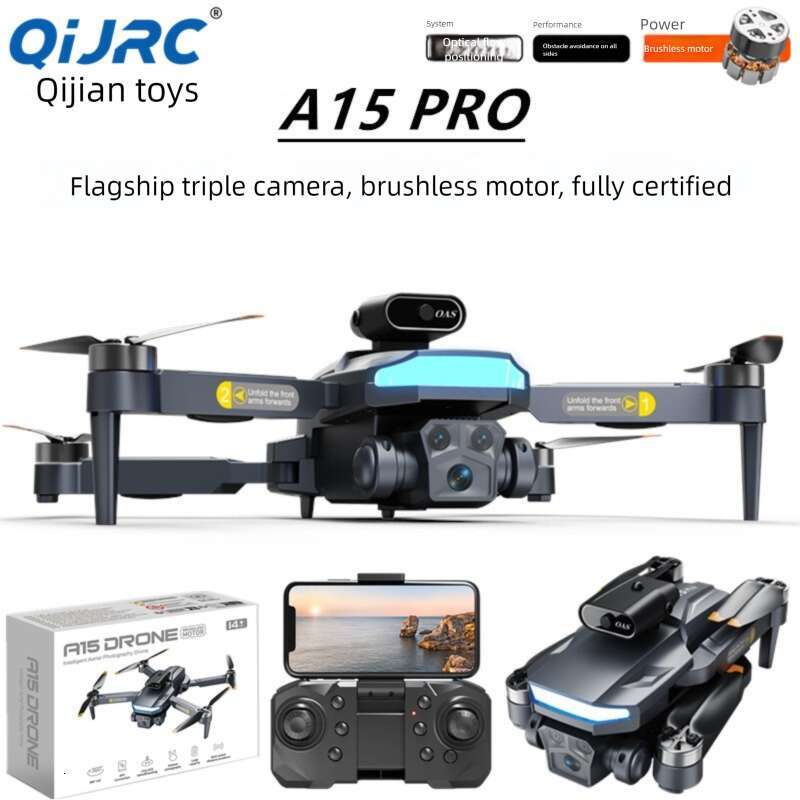 A Pro Brushless Folding Drone Intelligent Obstacle Avoidance HD Aerial Photography Wifi FPV Quadcopter Portable Outdoor Remote Control Aircraft Toy Gi