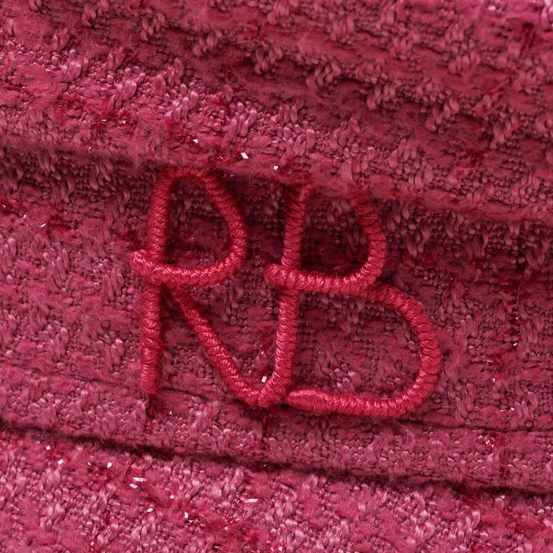 Multifunction Tweed Baker Boy Cap Women Fashion Pink Plaid Letter sboy Caps for Four Season 260512 - view 7
