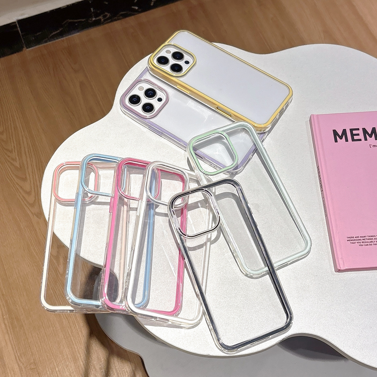 Apple 17 grooved acrylic phone case with resin for iPhone 16 Pro Max 17/16/15/14