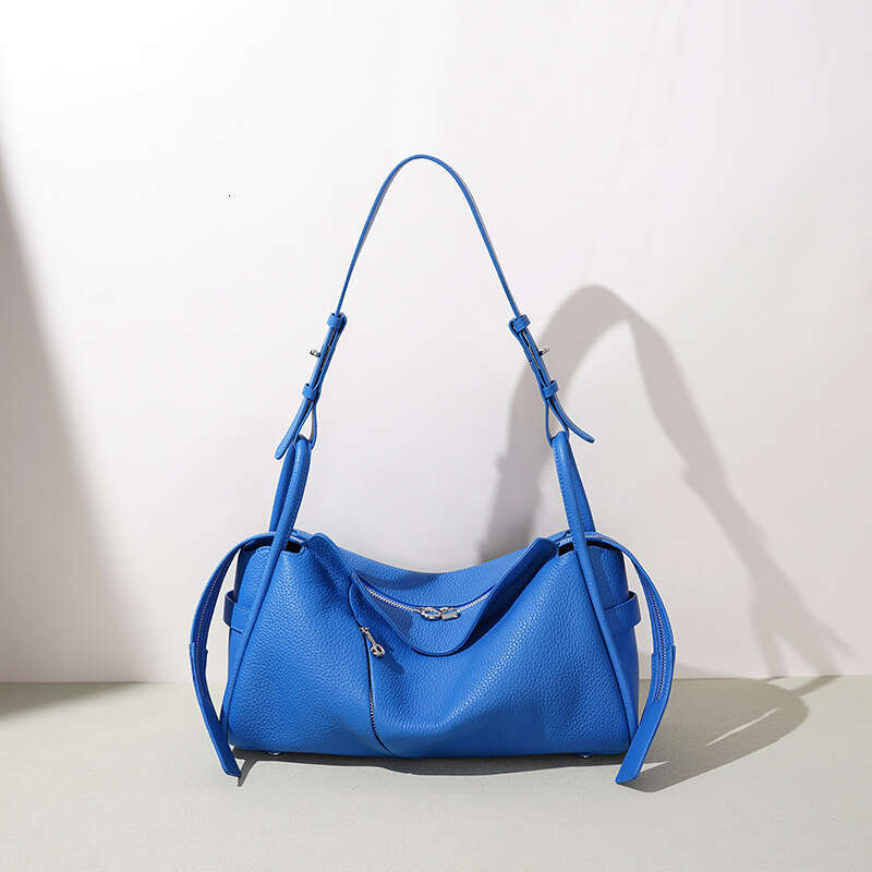 Top Grain Cowhide Boston Pillow Bag Korean Style Handbag Genuine Leather Spring Summer Large Capacity Commuter Shoulder SENYY