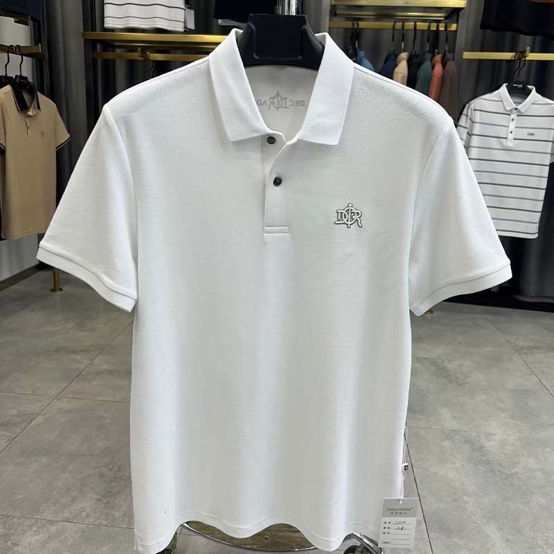 Designer 2026 Cross-border Trade Supply Embroidered Turn-down Collar Short Sleeve Men's Summer Luxury Polo Casual Pure Cotton T-shirt Free Shippi