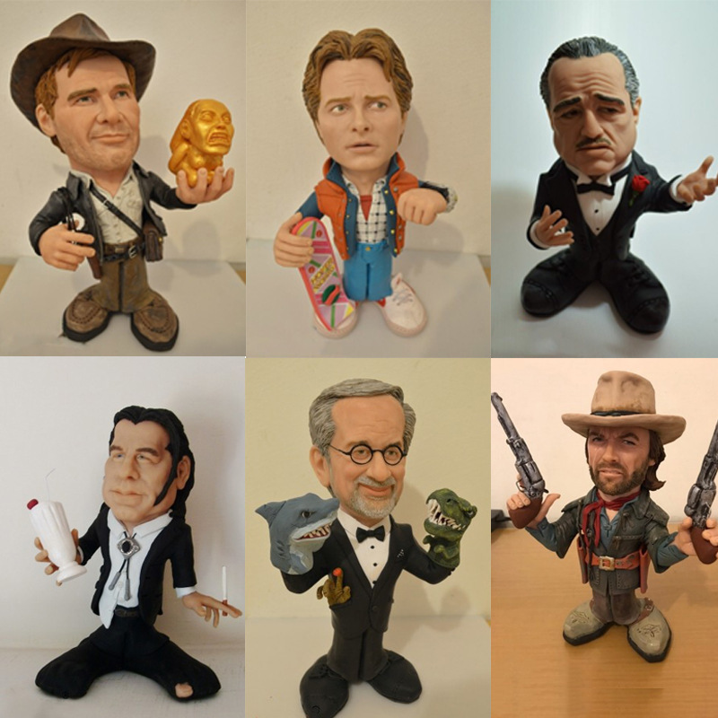 Decorative Objects Figurines Handmade Statues of Classic Film Characters Mini Movie Character Sculpture For Office Desk Table Decoration Drop 221017