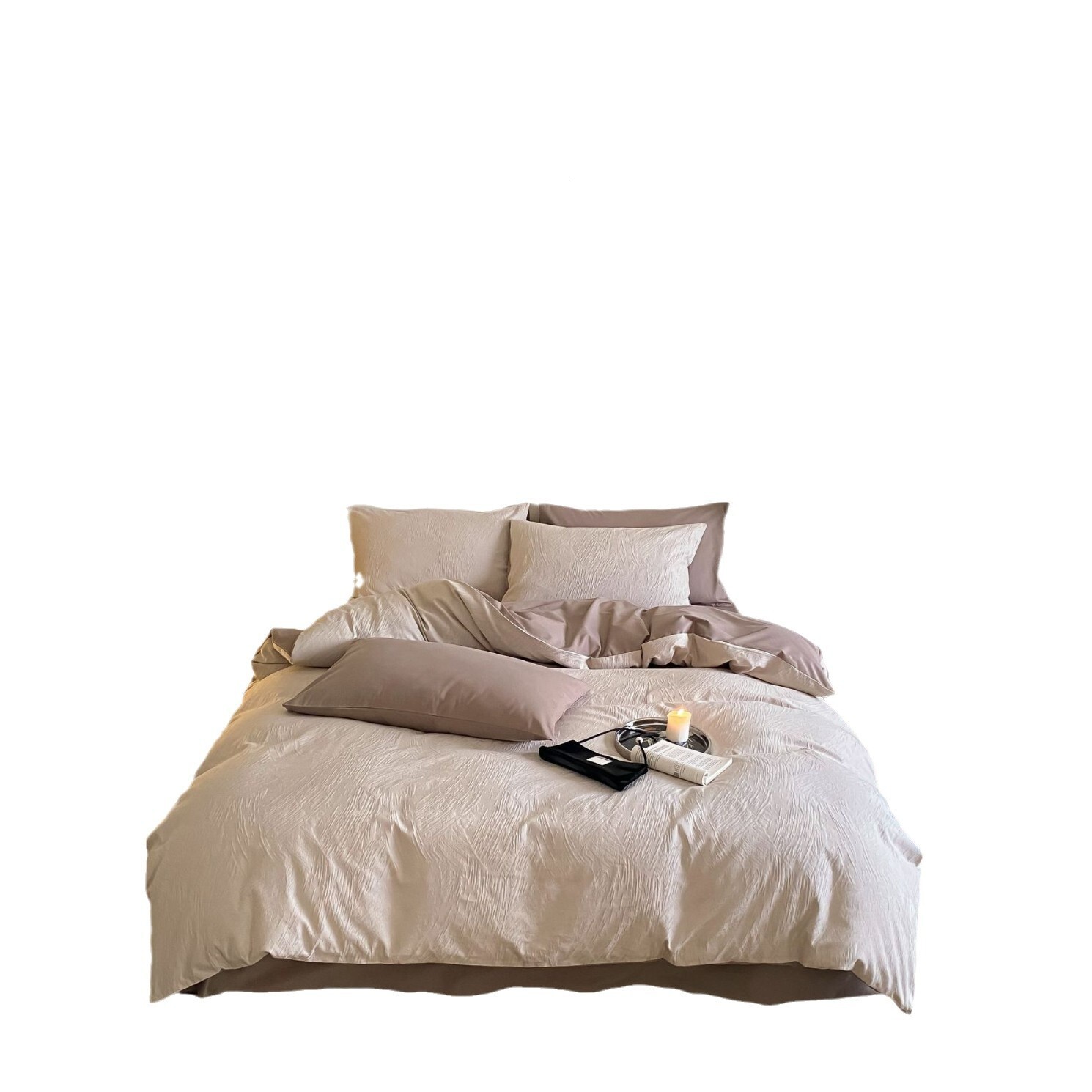 100-thread-count luxury jacquard four-piece set: 100% cotton, Class A duvet cover, brushed fabric for autumn and winter 2