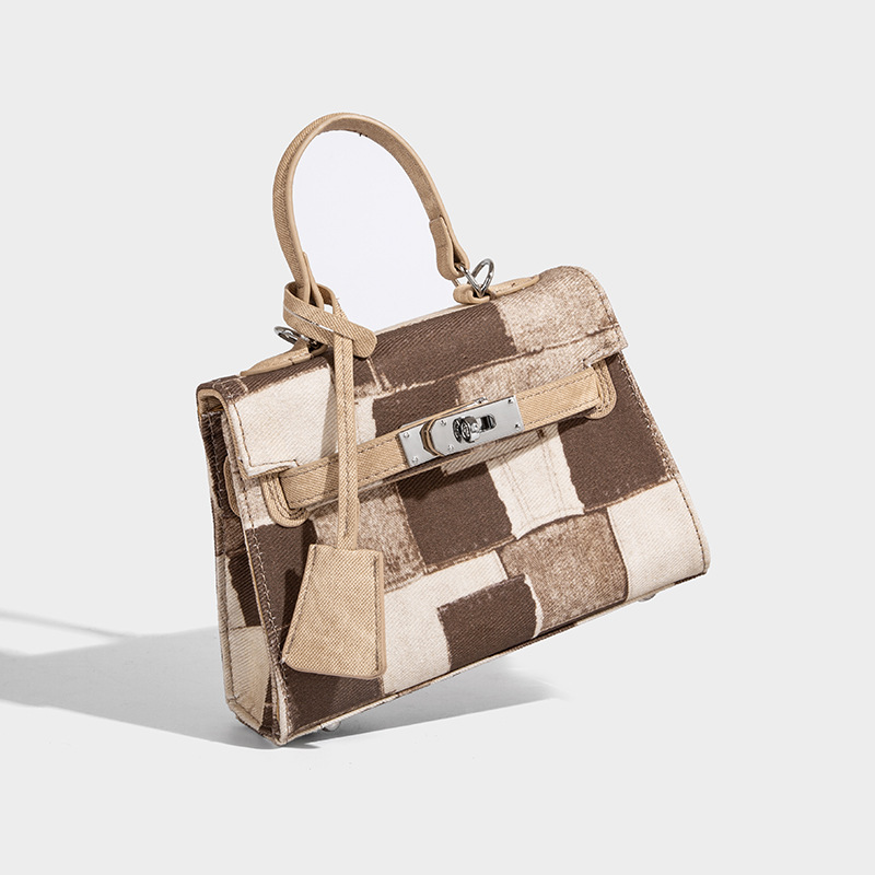 2026 new Leisure denim handbag for women fashionable and versatile single - shoulder bag high - end bag color - blocked cross - body bag