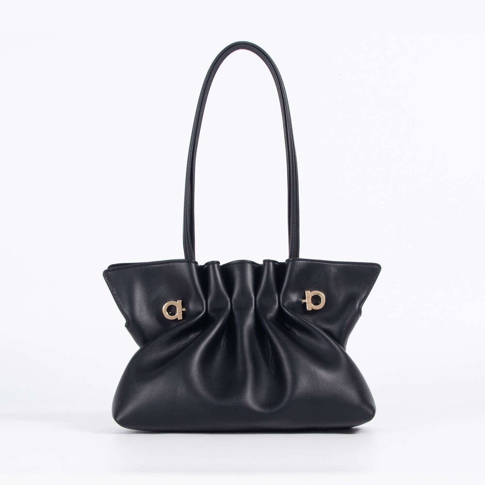 New Pleated Genuine Leather Women Handbag High End Feel Large Capacity Cross Border Fashion Daily Commute Shoulder Crossbody Bag SENYY