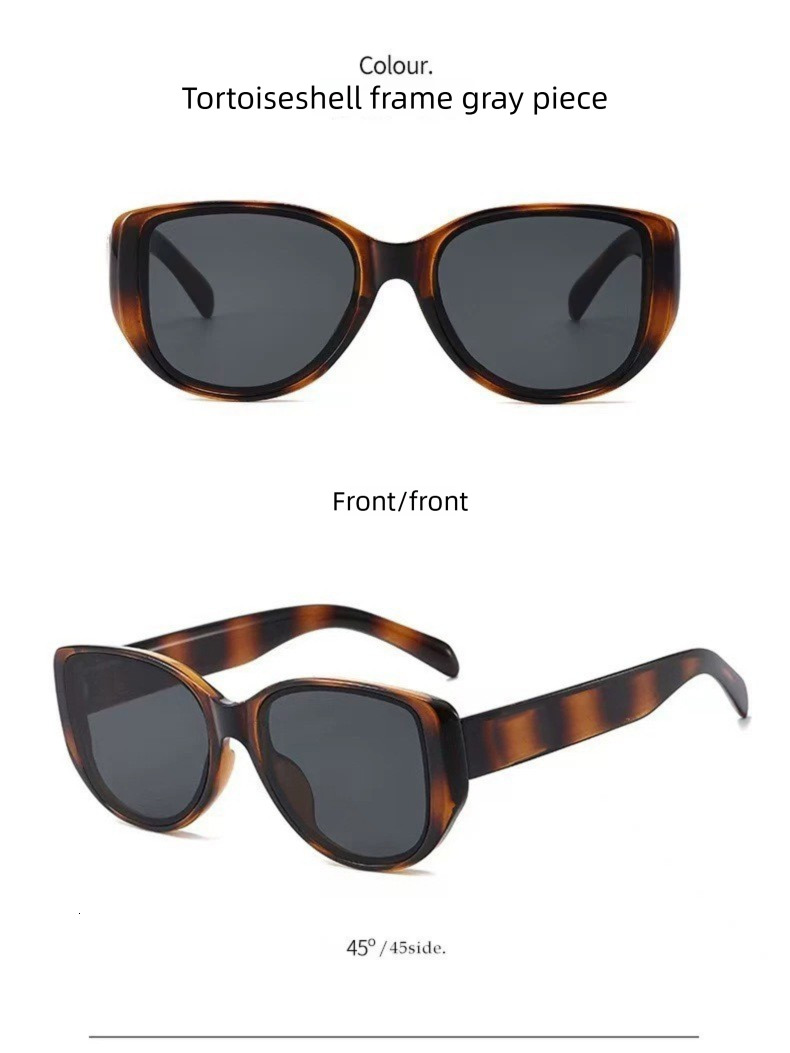 Designer Sunglasses Luxury Large Frame High End Cat Eye Sunglasses Women's Retro Personalized Fashion Sunglasses UV Neutral Casual Sunglasses Men