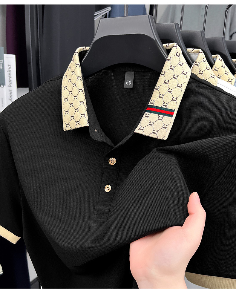 Mens Mulberry Silk Polo Shirt Luxury Casual Style Turn Down Collar Breathable Short Sleeve Business T Shirt