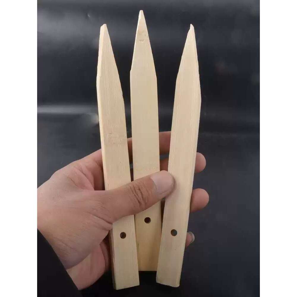 Heavy-Duty Bamboo Ground Stakes for Fishing Cages - Reinforced Bamboo Pegs for Shrimp/Eel Traps, Durable Outdoor Anchoring Sticks with Pre-Drilled Hol