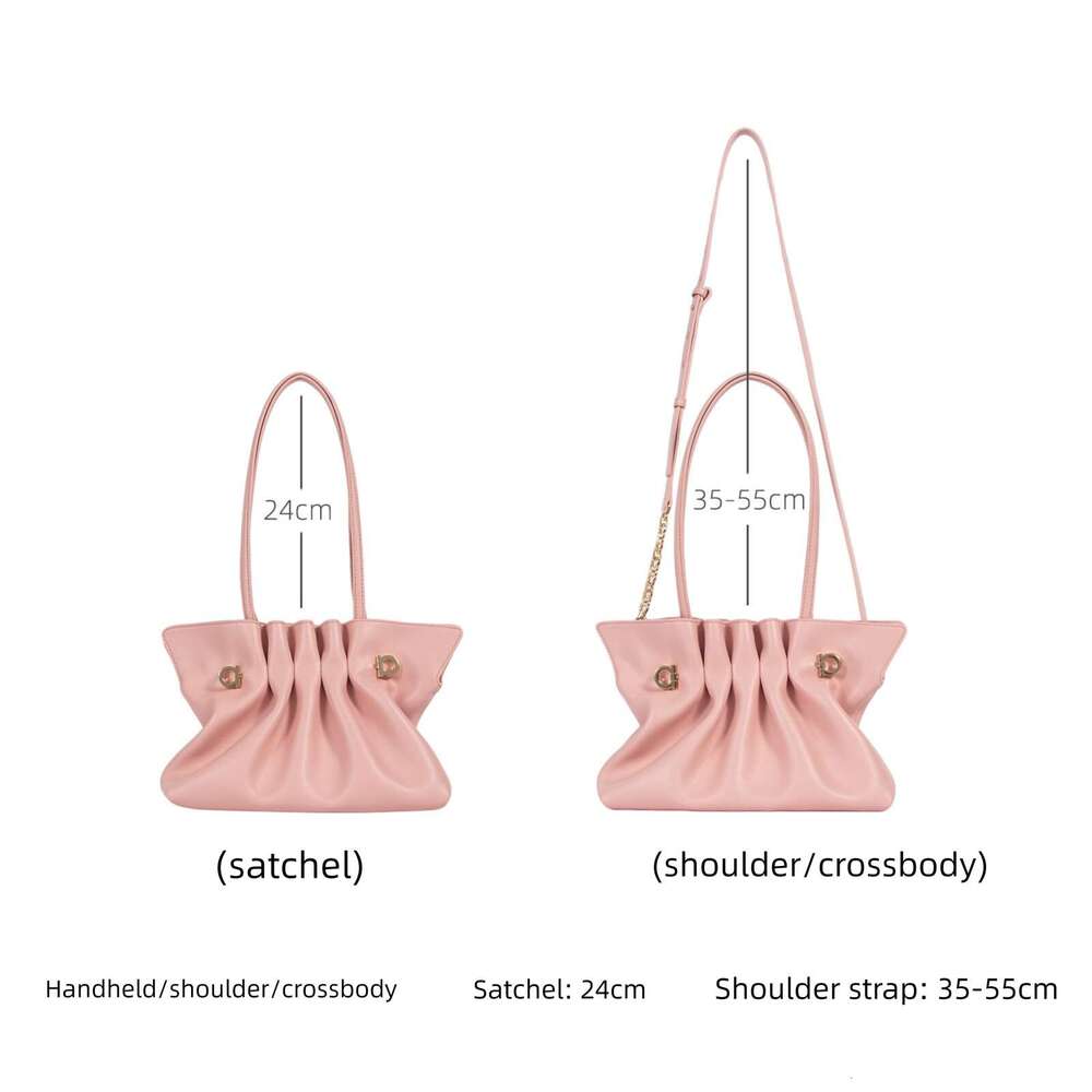 New Pleated Genuine Leather Women Handbag High End Feel Large Capacity Cross Border Fashion Daily Commute Shoulder Crossbody Bag SENYY