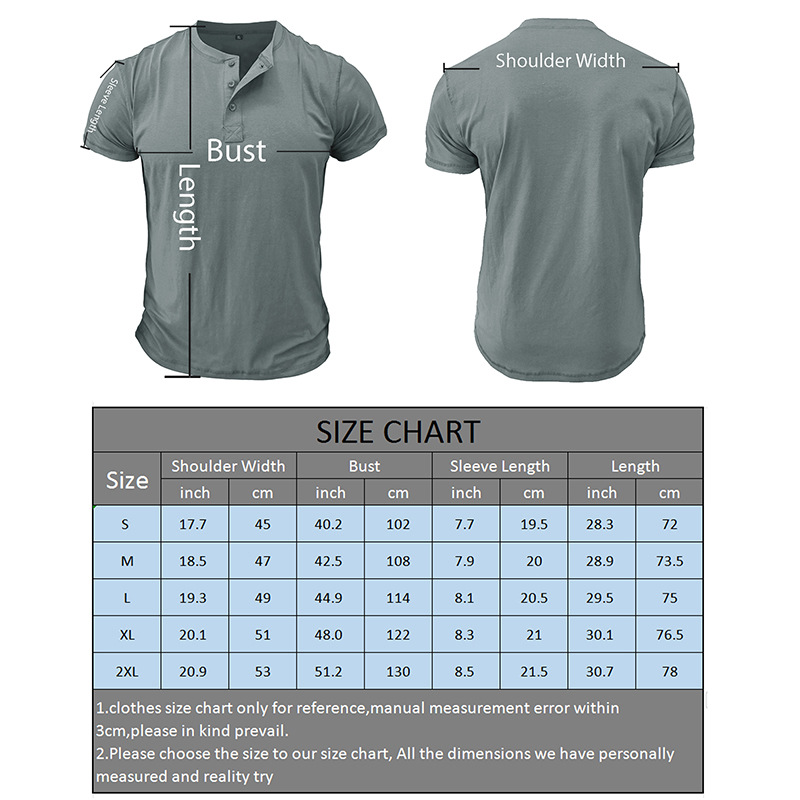 Men's T Shirts Short Sleeve Henley Neck T-shirt Solid Color Male Tops Slim Fit Button Casual Cozy Tshirt Streetwear Tee